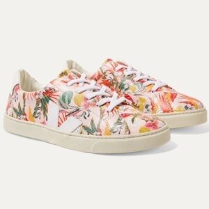 Veja Esplar Floral Print Low Top Leather Sneakers Size EU 39 Women